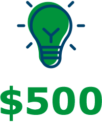 lightbulb icon 500 dollars