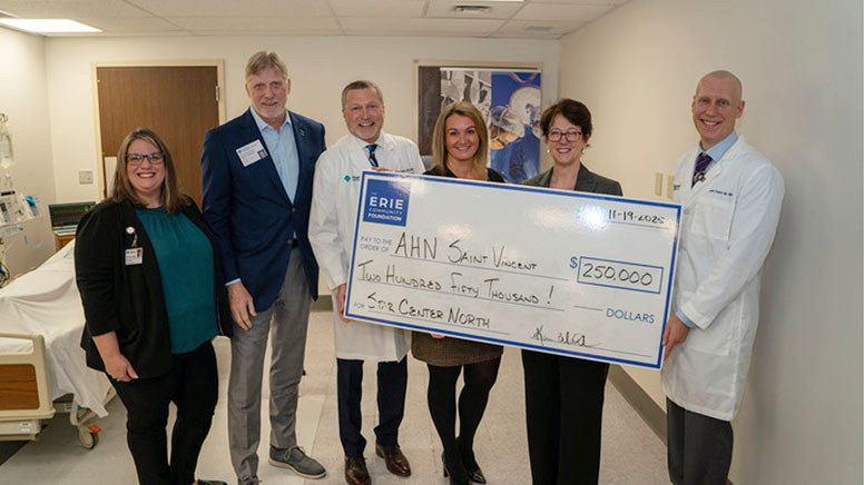 AHN Saint Vincent check from The Erie Community Foundation