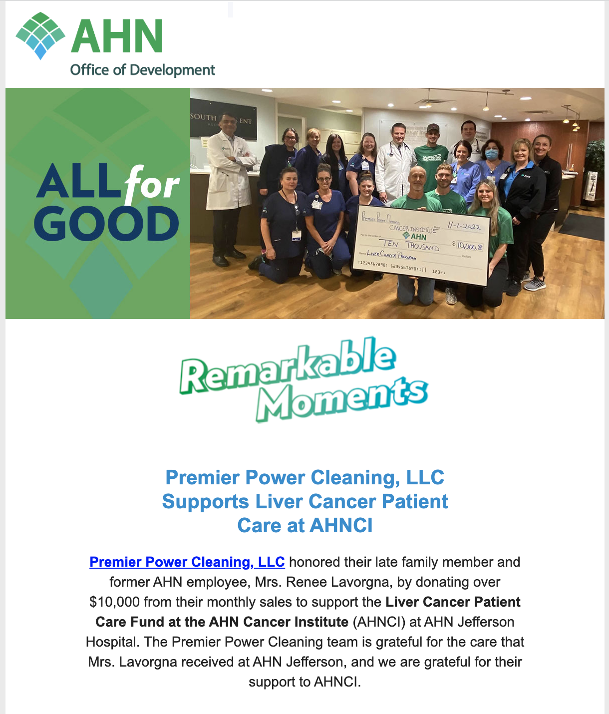 All for Good E-Newsletter Thumbnail