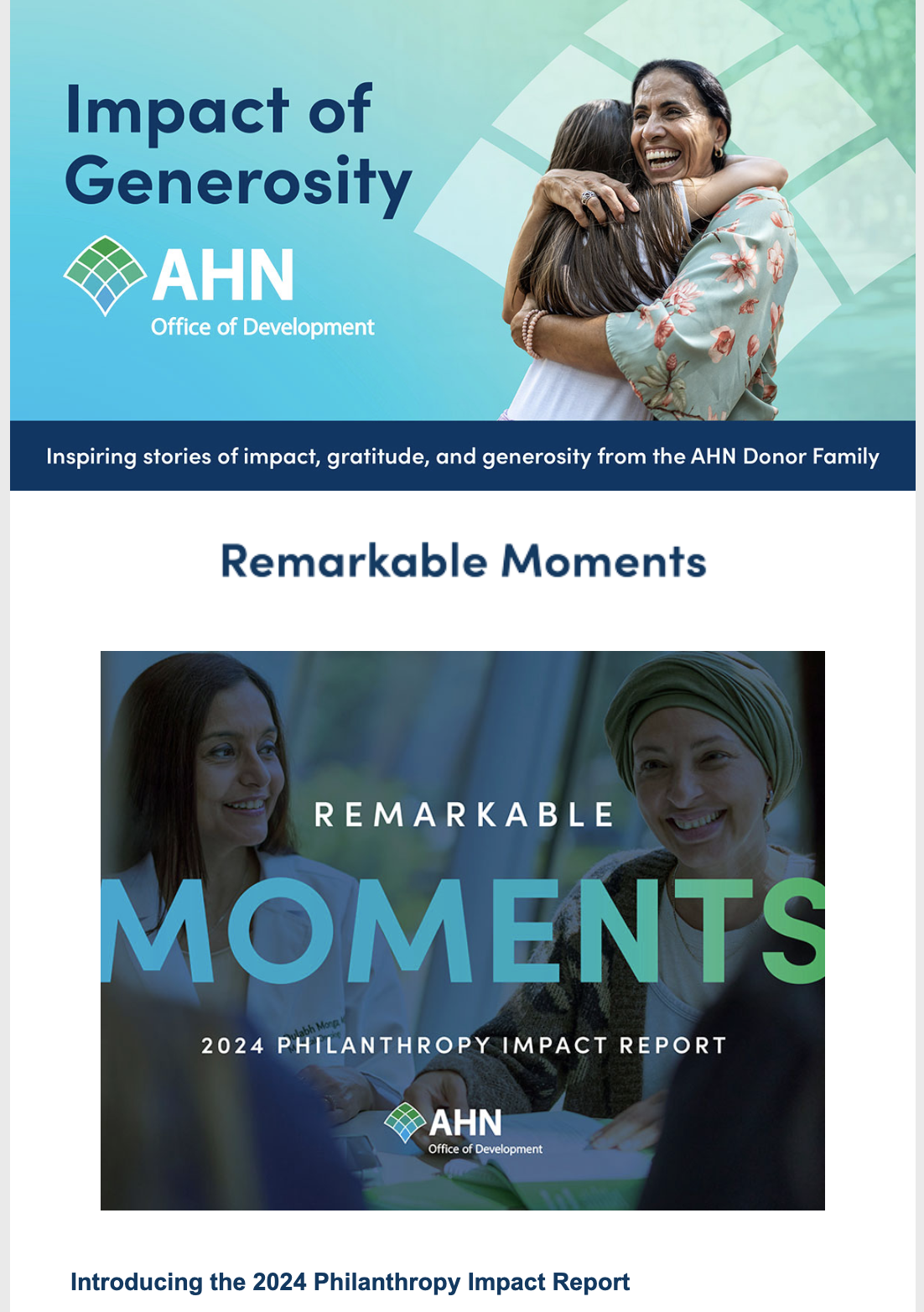 Impact of Generosity E-Newsletter Thumbnail