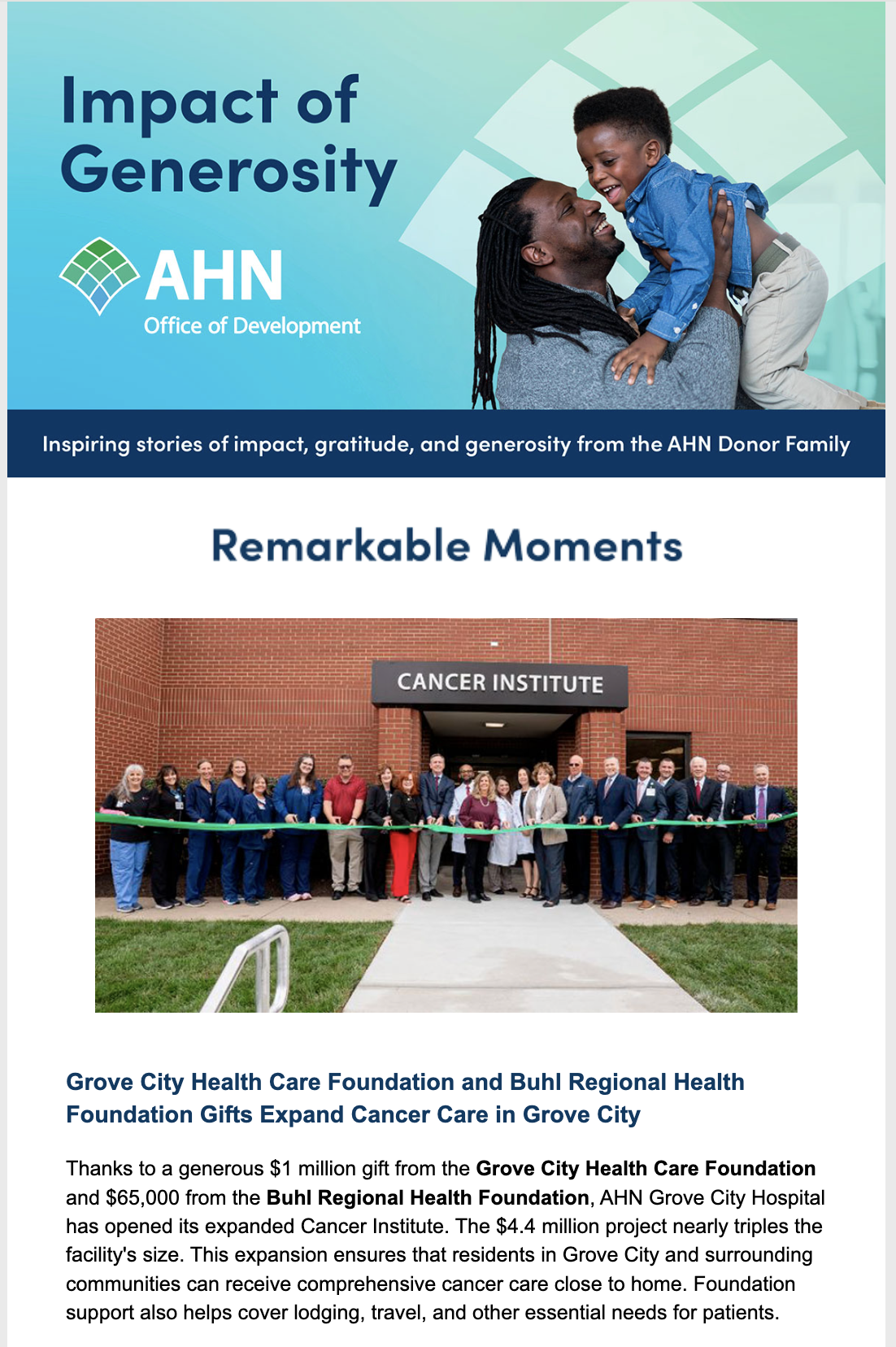 Impact of Generosity E-Newsletter Thumbnail