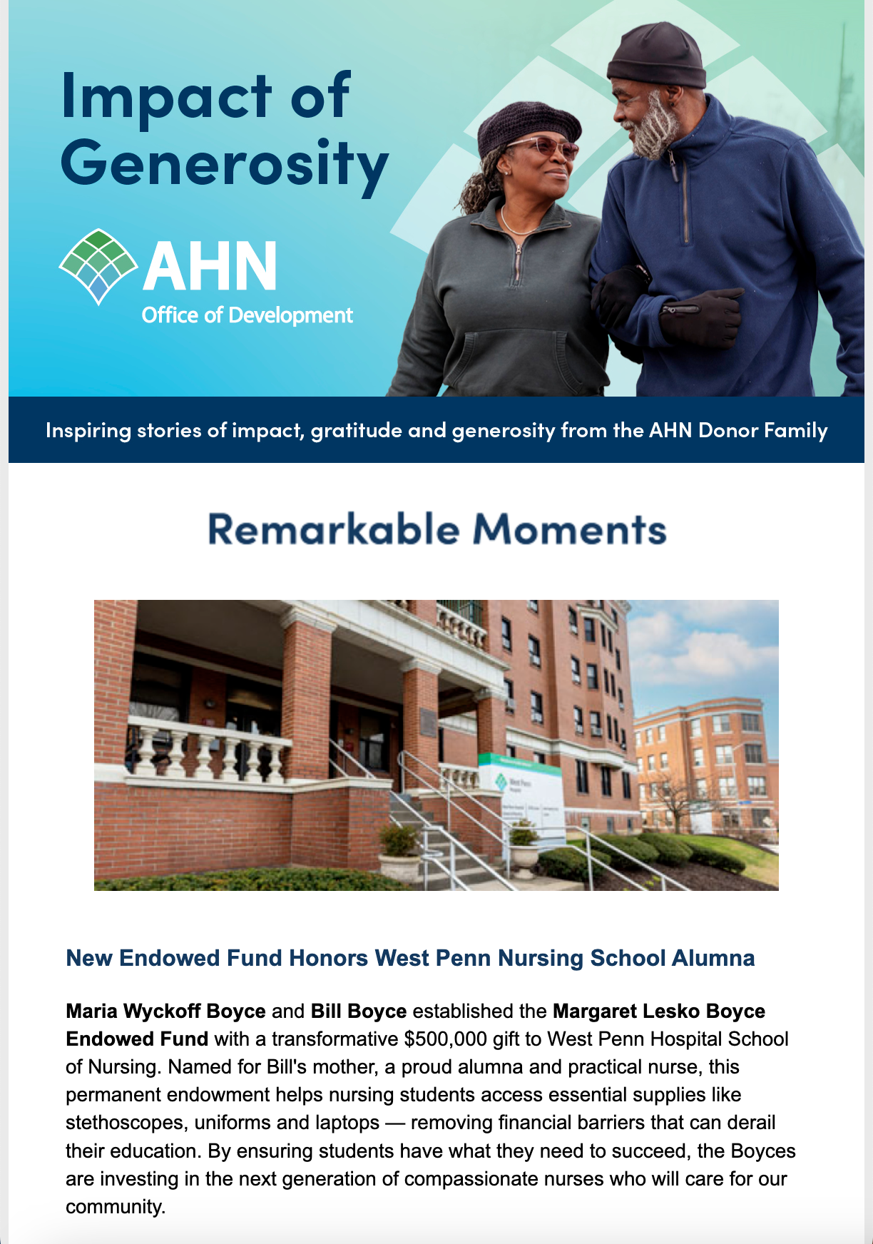 Impact of Generosity E-Newsletter Thumbnail