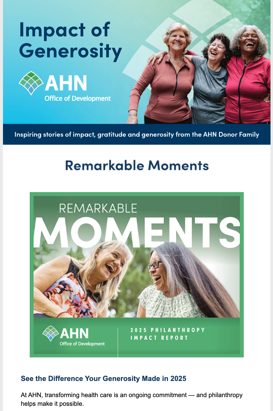 Impact of Generosity E-Newsletter Thumbnail