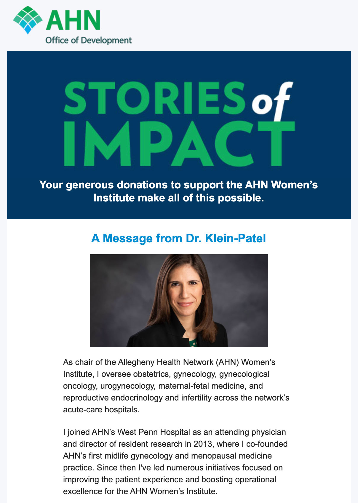 Women's Institute E-Newsletter